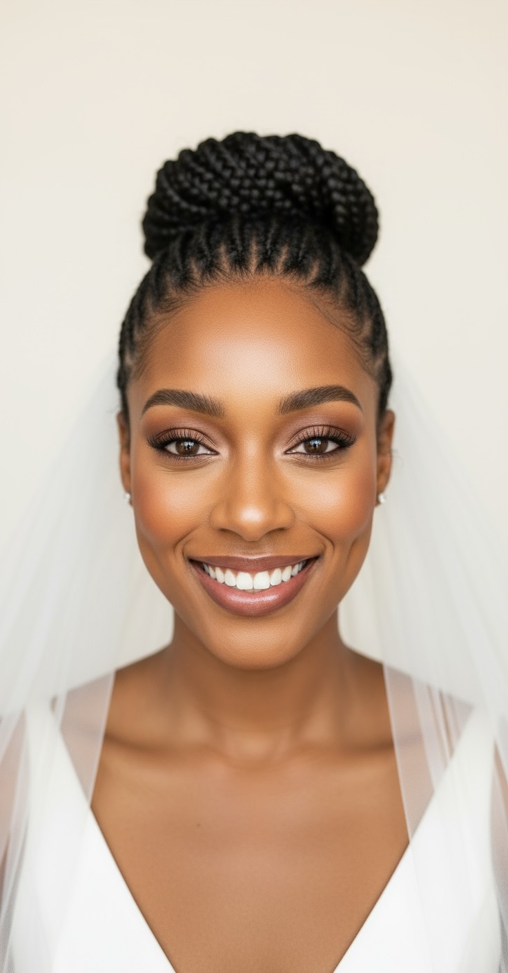 After High Bun With Veil